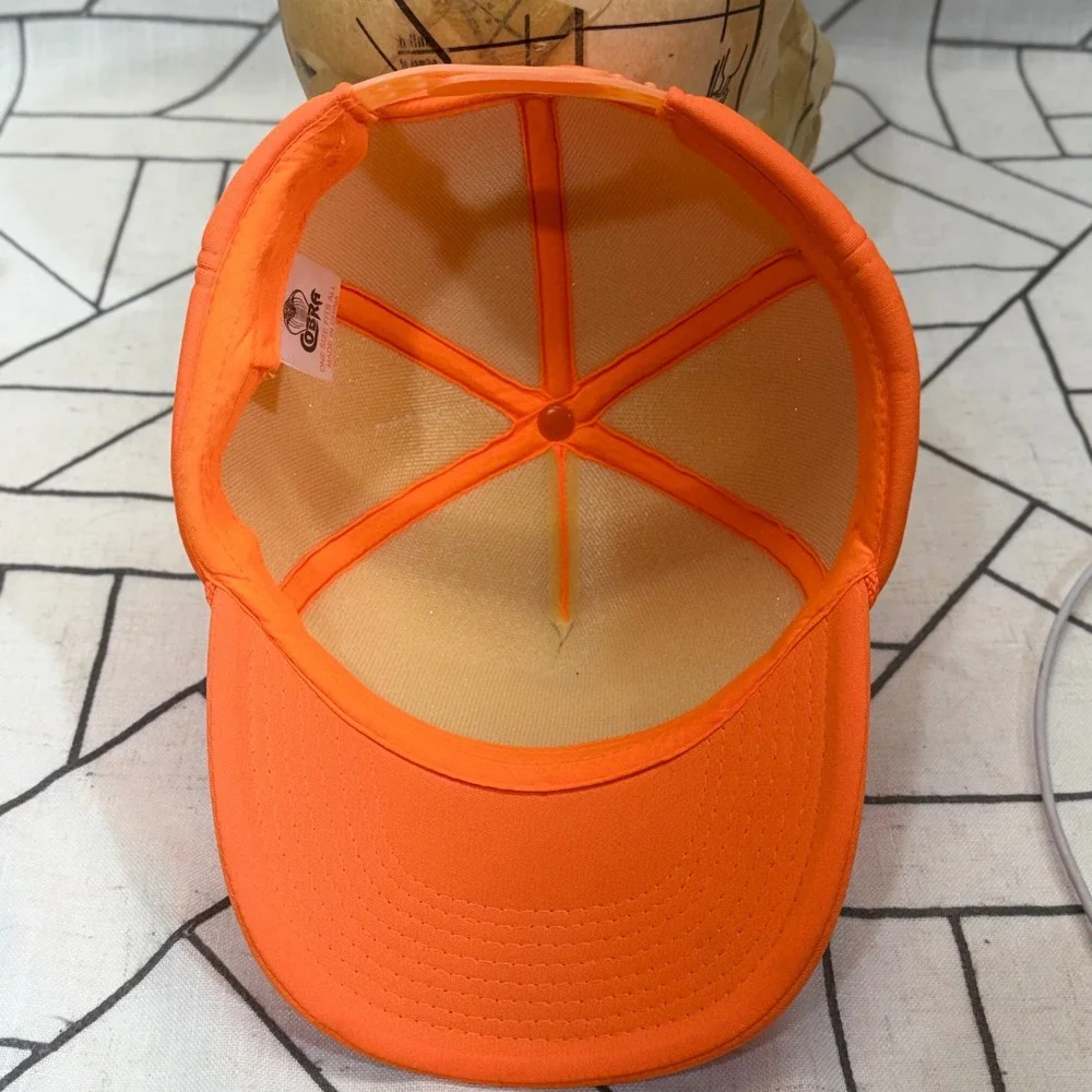 Cobra Turkey and the Wolf Trucker Hat OS Neon Orange Foam Snapback Patch Cap